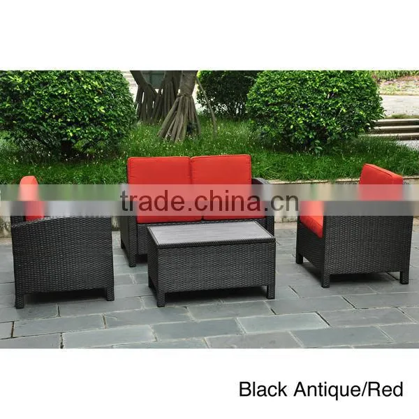 Barcelona Set of 4 Resin Wicker Settee Group