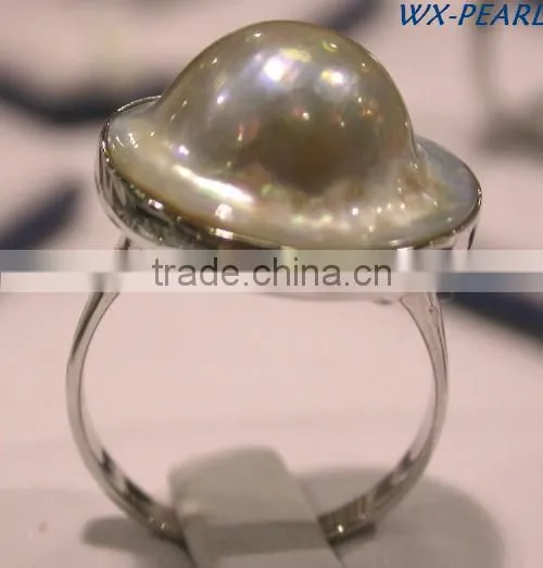 Round caps pearl fashion pearl Tahitian Pearl Ring