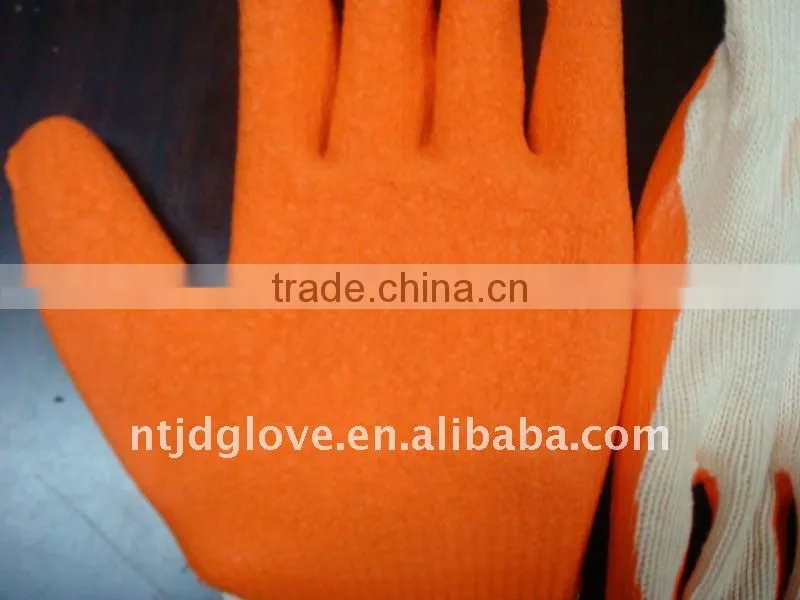 Latex gloves .