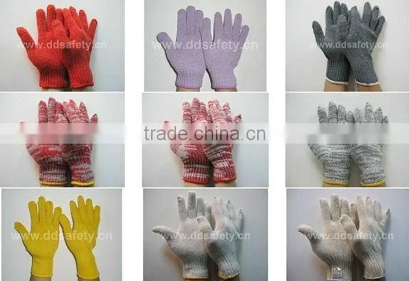 DDSAFETY 2017 Wholesale High Quality Cotton String Knit Wrist Safety Gloves