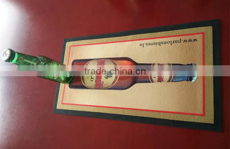 Custom colorful Printed non-slip bacardi rubber bar mat light