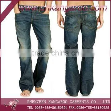 2013 men's 100%cotton washed denim jeans