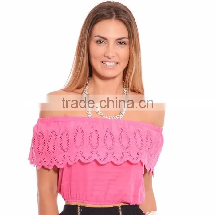 Off Shoulder Custom Crop Tops Wholesale Cheap
