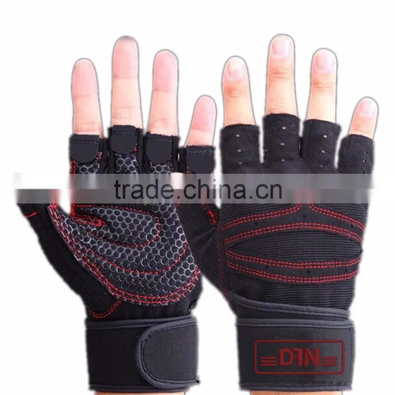 Professional Custom Weight Lifting Gloves with Embroidery Silicon Printing