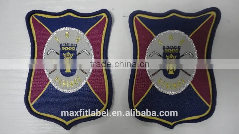 2017 custom high quality clothing woven patch badges