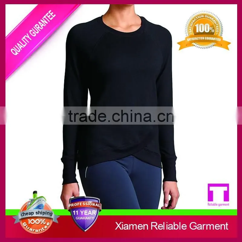 Blank raglan long sleeve wholesale woman gym sport t shirt