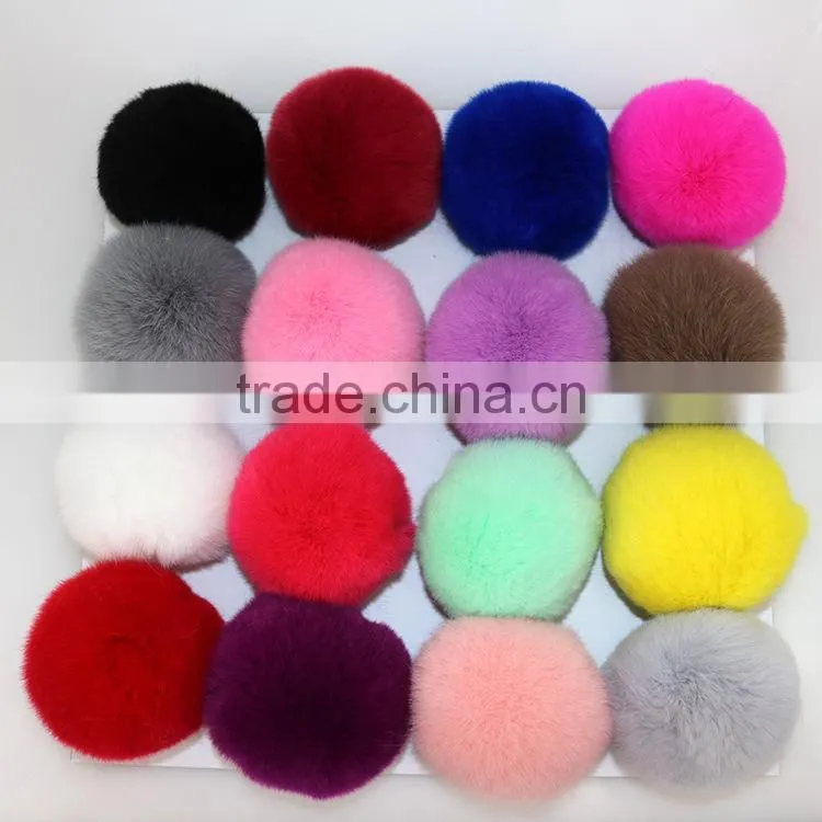 Brand new rabbit fur pom ball keychain with high quality tmq-157