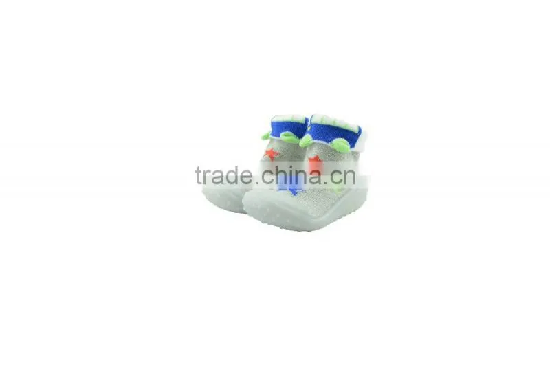 2015 New Desgins rubber outsole baby sock shoe