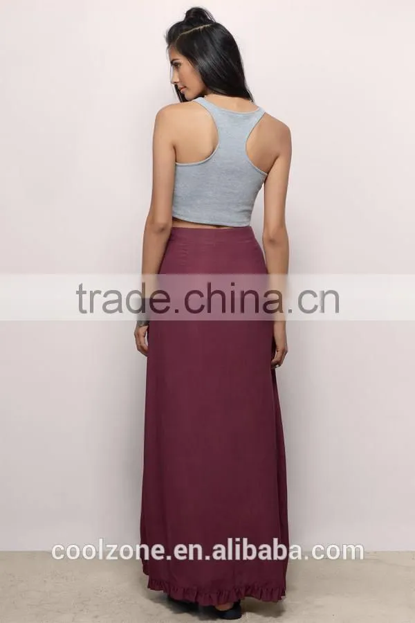 Latest elegant design classic ruffles skirt/long maxi women dress wholesale