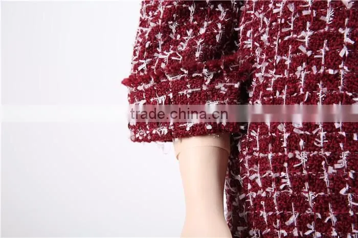 thick warm fabric used fashion jacket women with metal buttons