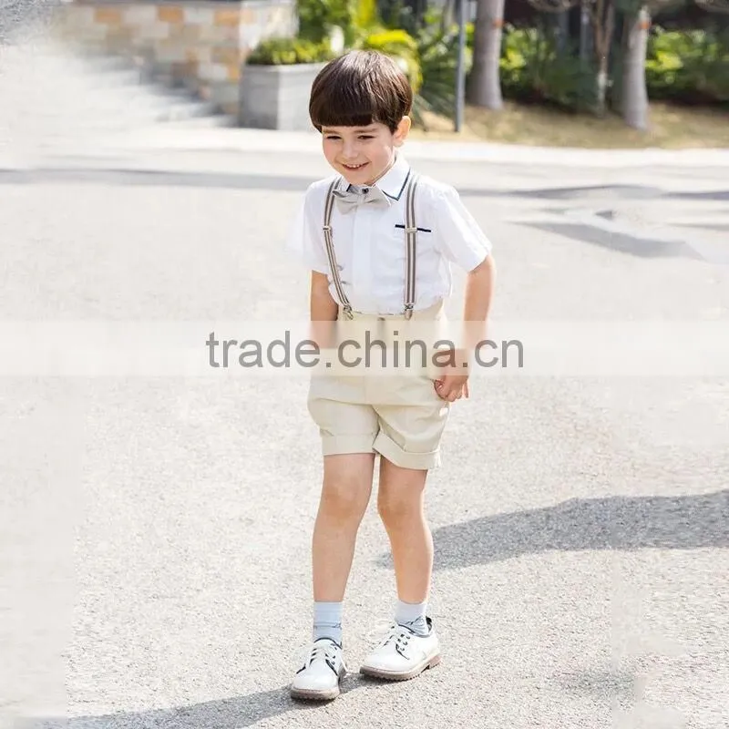 New Fashion Boys Suspenders Pants Set School Performance Boy Clothes Set Fancy Children Wear B-NB-CS905-26