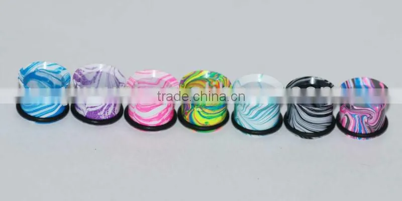 Neon Color Paint Body Jewelry Ear Gauges Flesh Tunnel