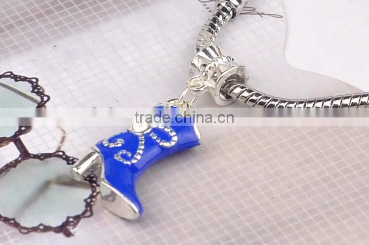 Enamel High Heel Shoes Pendant Bead Hanging Dangle Charm