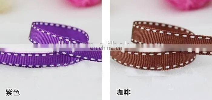 various colours 1cm saddle stitch grosgrain ribbon