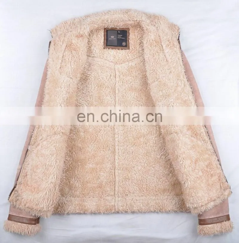 2015 last fashion mens handsome warm genuine leather jacket