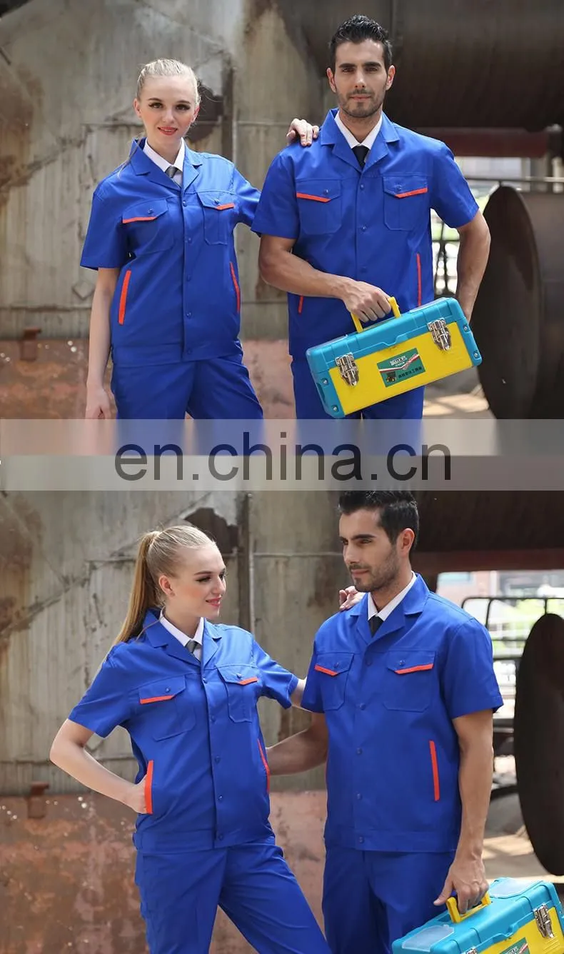 China Manufacturer Polyester Men Work Overalls Summer Work Coveralls with Short Sleeve