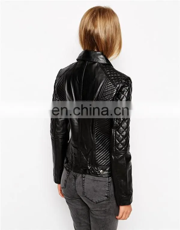 High Quality Soft Women Leather Fashion jacket For Autumn/Winter