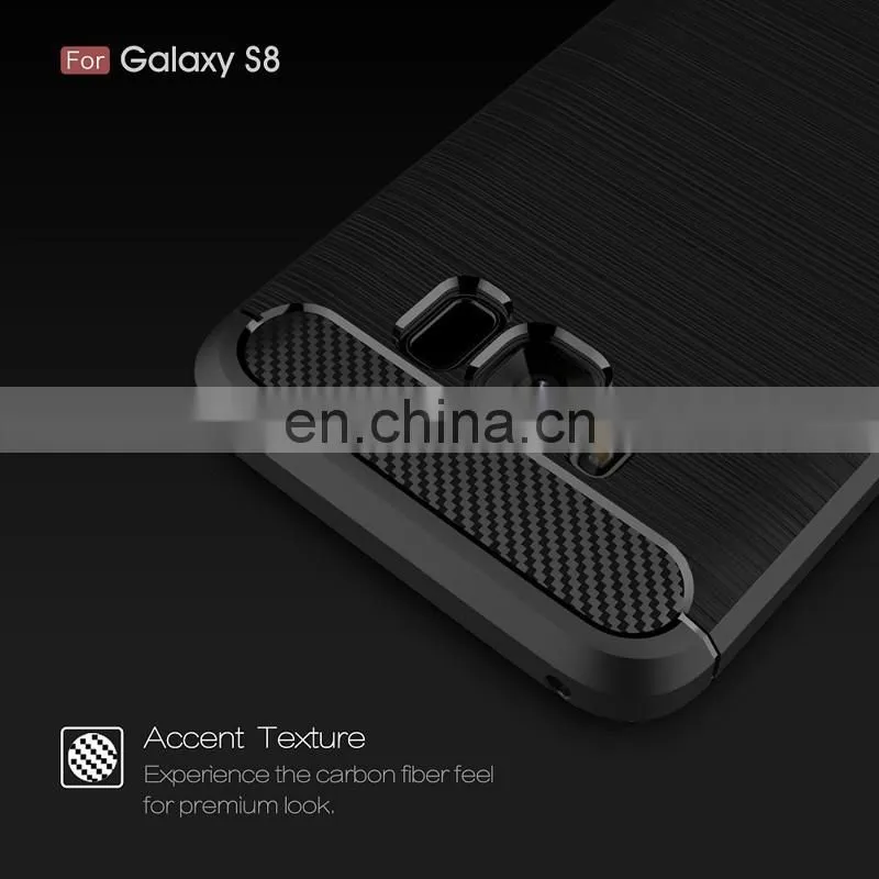 Carbon fiber pattern soft TPU back cover case for Samsung Galaxy S8