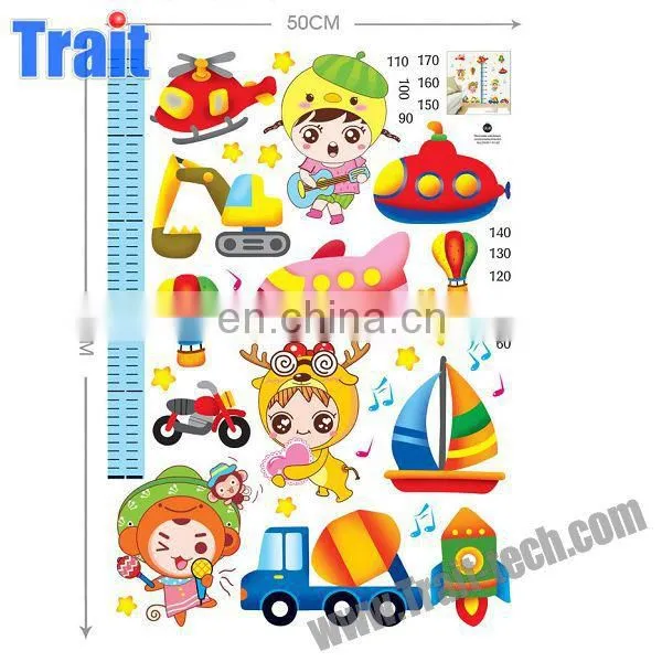 High Quality Cartoon Height Chart 50x70cm Removable PVC DIY Decorative Wall Sticker,vinyl material for wall sticker