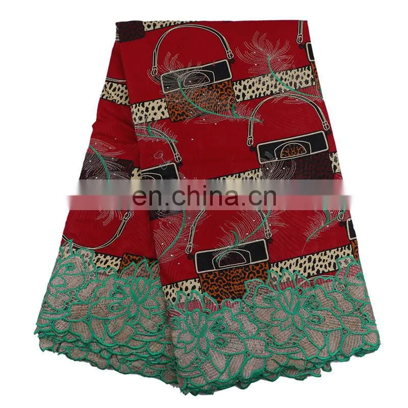 African New Arrival Wax Lace Fabric Material Cotton Ankara Embroidery Wax Print Fabric L170727001