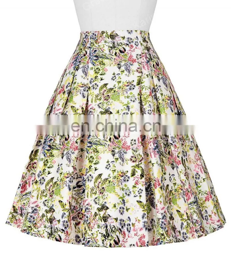 Grace Karin Occident Women's Vintage Retro 50s Floral Pattern Cotton Skirt 9 Patterns CL008925-5