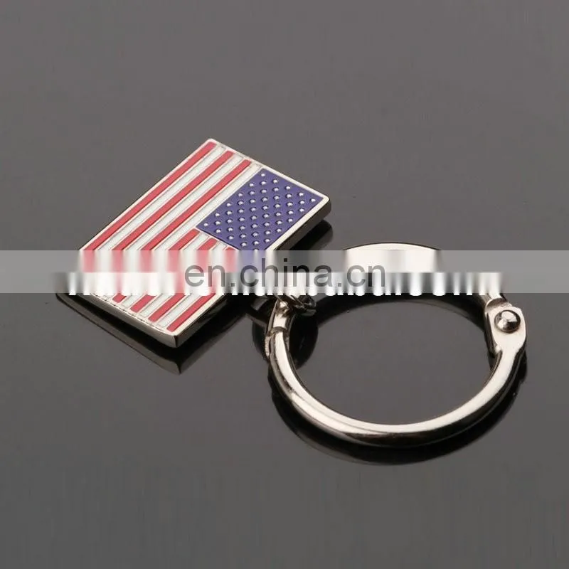 2017 customized country flag metal keychain American flag keychain