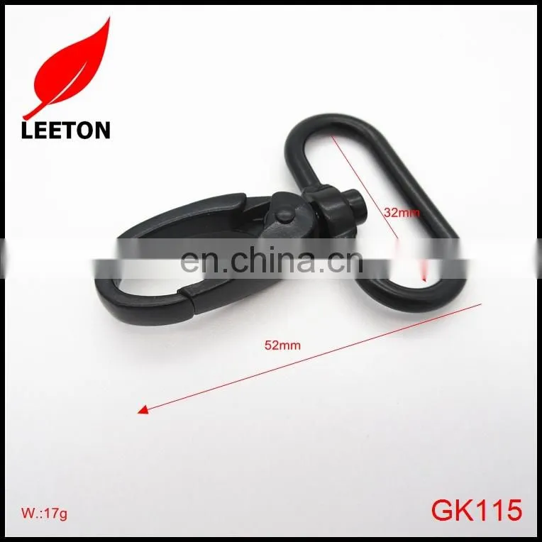 Zinc alloy 32mm black bag metal snap hook