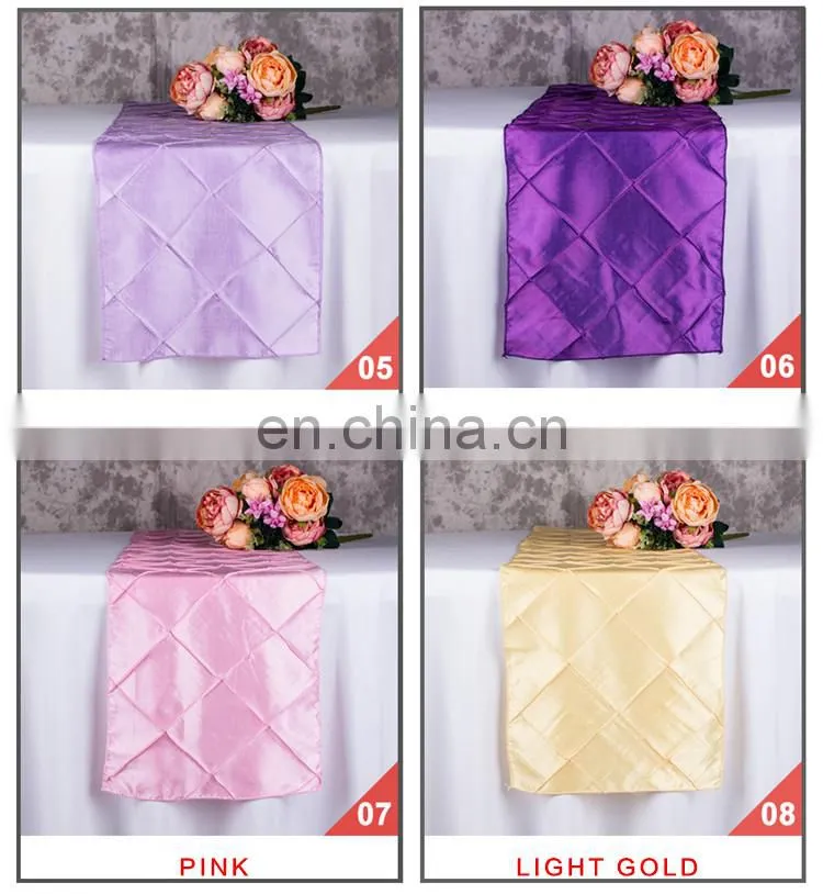 taffeta dinner table runner for wedding banquet decoration