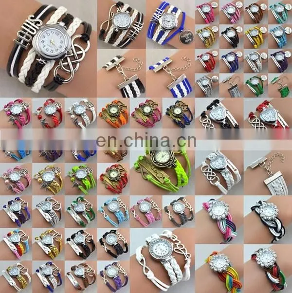 Wholesale braided wrist watch china watch lady bracelet watch