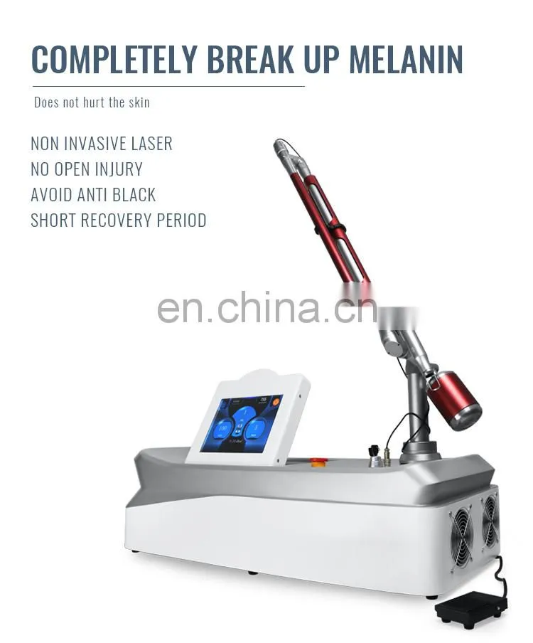 Picosecond 1064 nm 755nm 532nm Pico q switched Nd Yag Laser Pico Laser Tattoo Removal skin whitening remove freckle machine