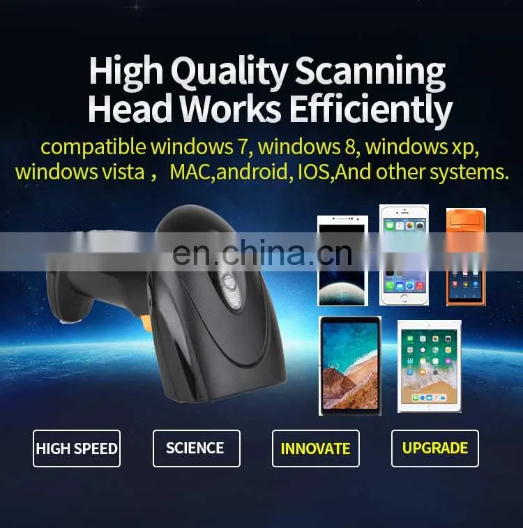 Wholesale BT Wireless 1D Laser Barcode Scanner USB BarCode Reader pos machine