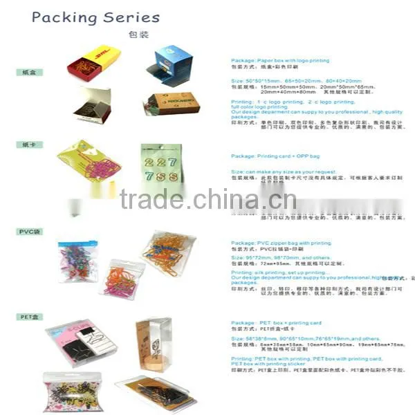 Metal material assorted panton color cup shape paper clip