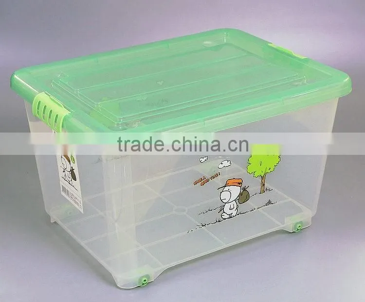 Multifunction Transparent Plastic Storage Box with Wheels and Lid