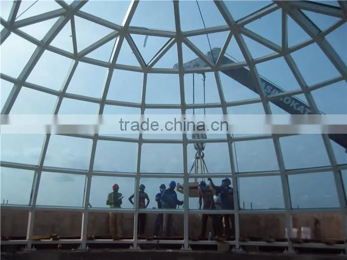 Light steel structure modern building glass dome