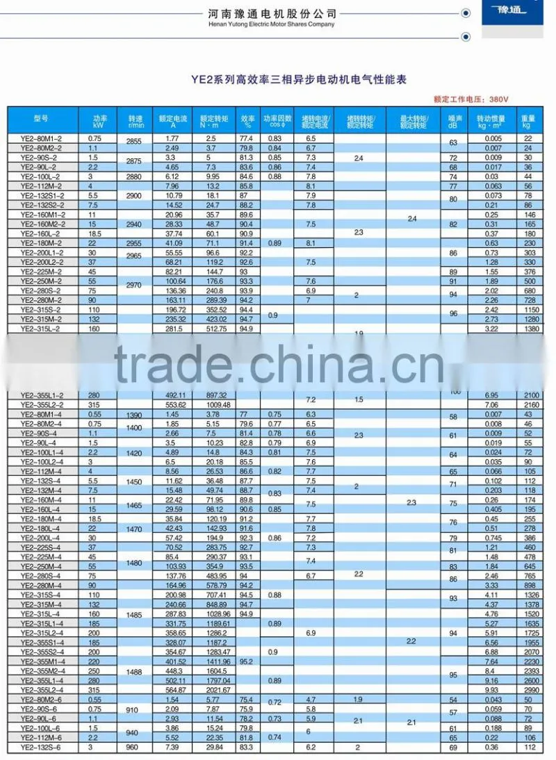 YE3/YE2 high efficiency electric motor blower