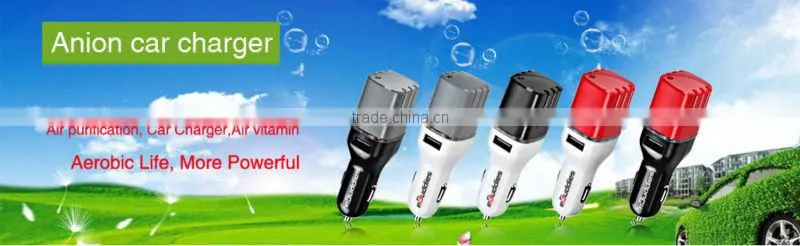 Car Air Purifier Ionizer for in-Car Air cleaner with 2 USB port for charging Mobile