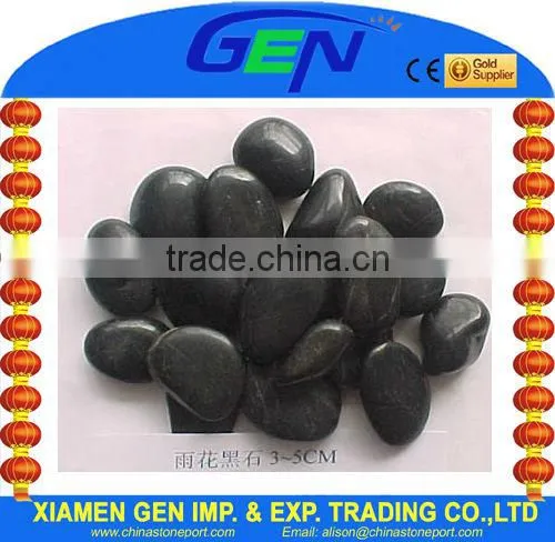 smooth black pebbles