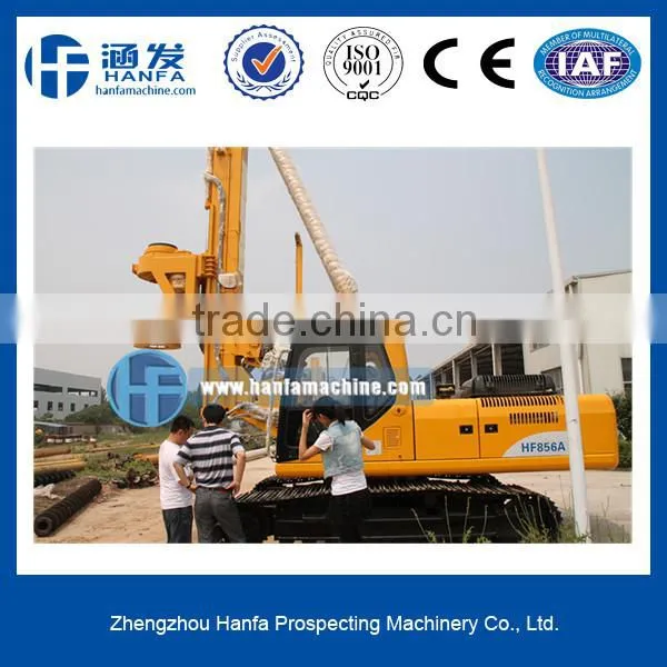 HF856A hydraulic rotary piling driver engineer oversea service ok for bridge rode foundation building