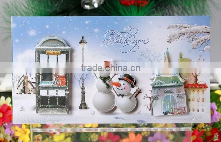 Winter snowman stereo CARDS beautiful Christmas CARDS greeting card message card gift card