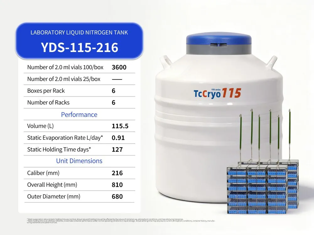 TcCryo 115L liquid nitrogen dewar