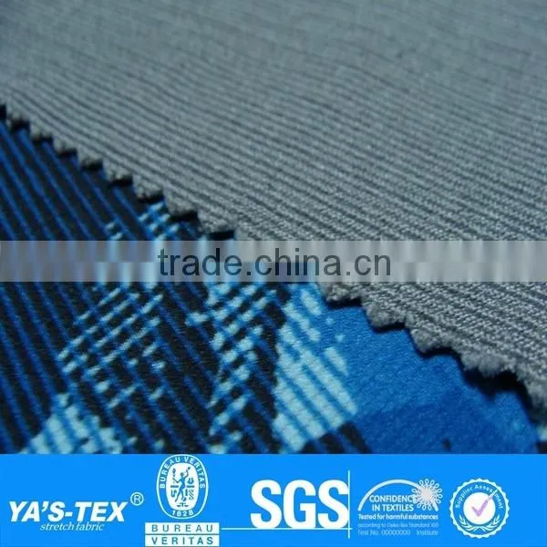 Blue Flower Print Polyester Spandex Waterproof Fabric Wholesale For Moutaineering
