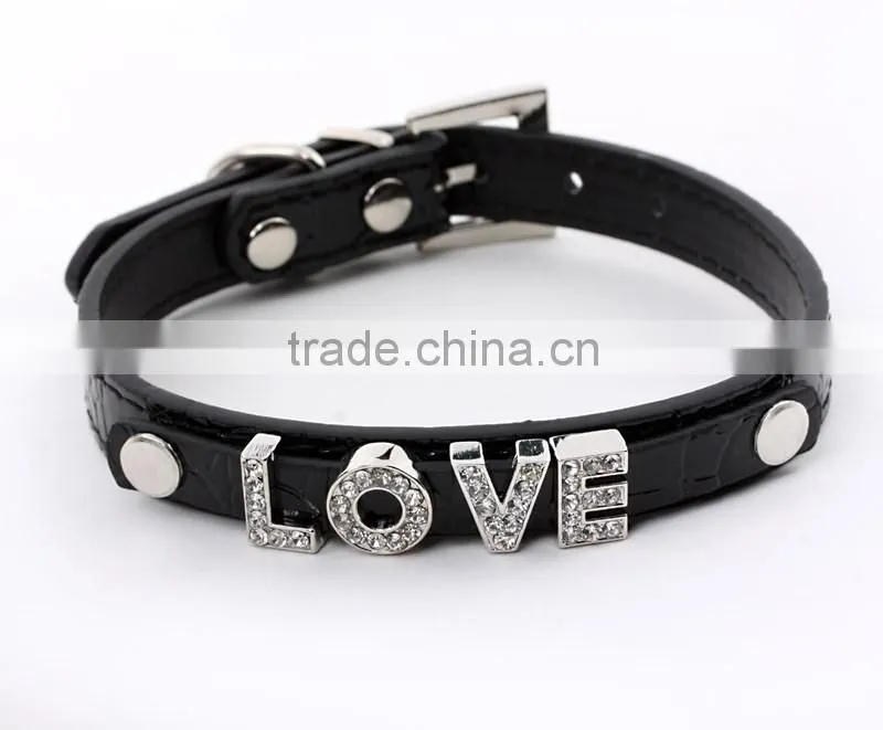 Manufacturer selling pet supplies crocodile grain can diy dog name dog collars