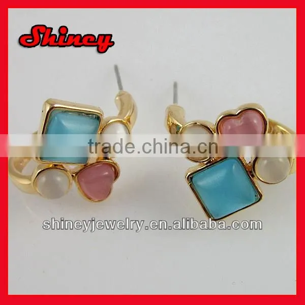 yiwu wholesale cheap jewelry crystal paved hook styled pearl earring
