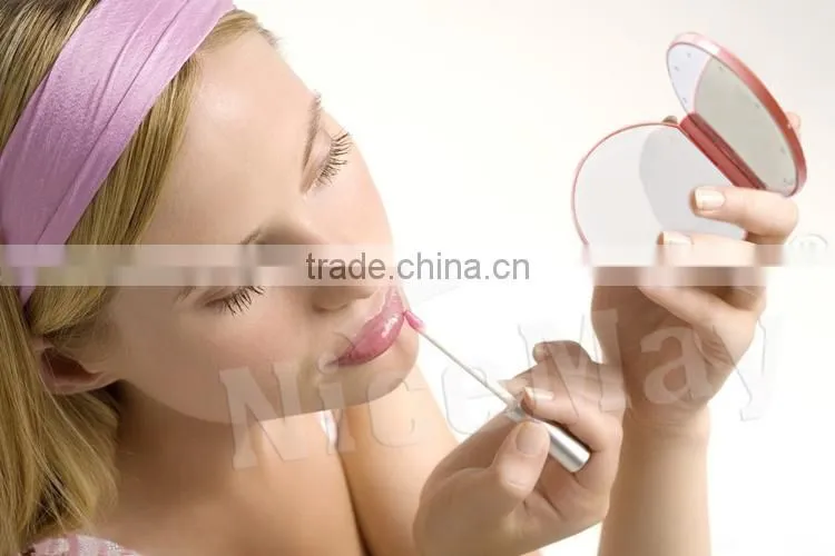 LED rounded pocket mirror