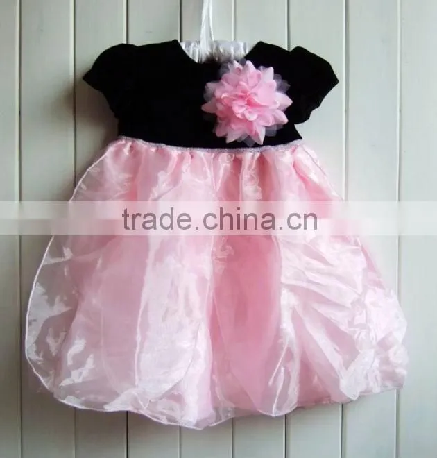 2015 Cute Baby Girl Summer Dress Infant Girls Broken Flower With Pearls Necklace