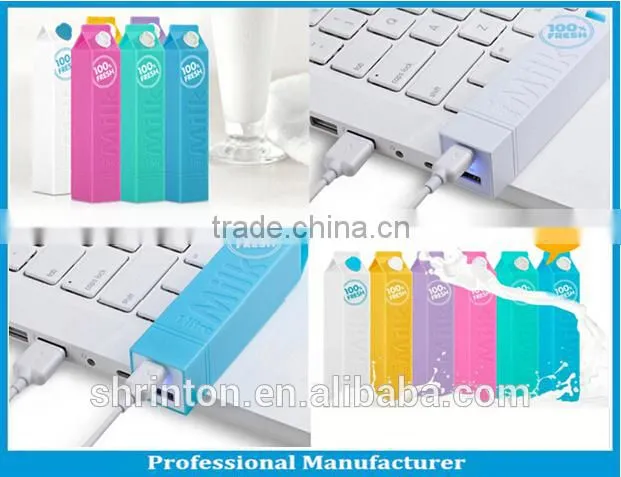 china supplier 2600mah milk power bank 18650 plastic power bank