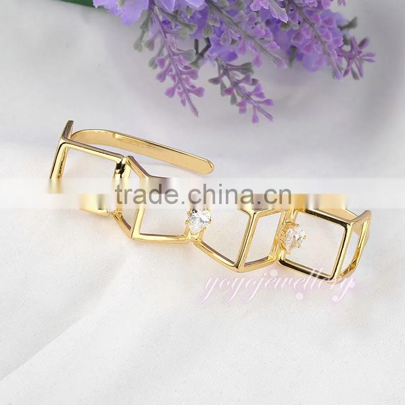 Elegant semi precious stone yellow gold bracelet hand bracelet