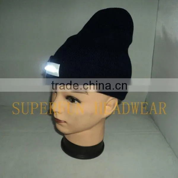 LED light acrylic beanie winter caps
