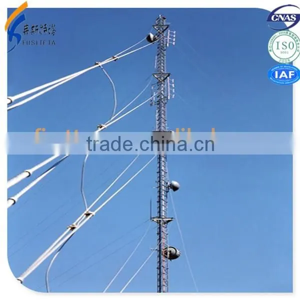 Factory direct sale telecommunication tubular steel guyed towers