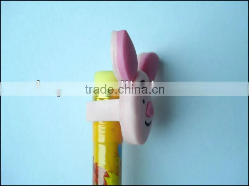 Eco-friendly custom 3d soft pvc wholesale pencil topper